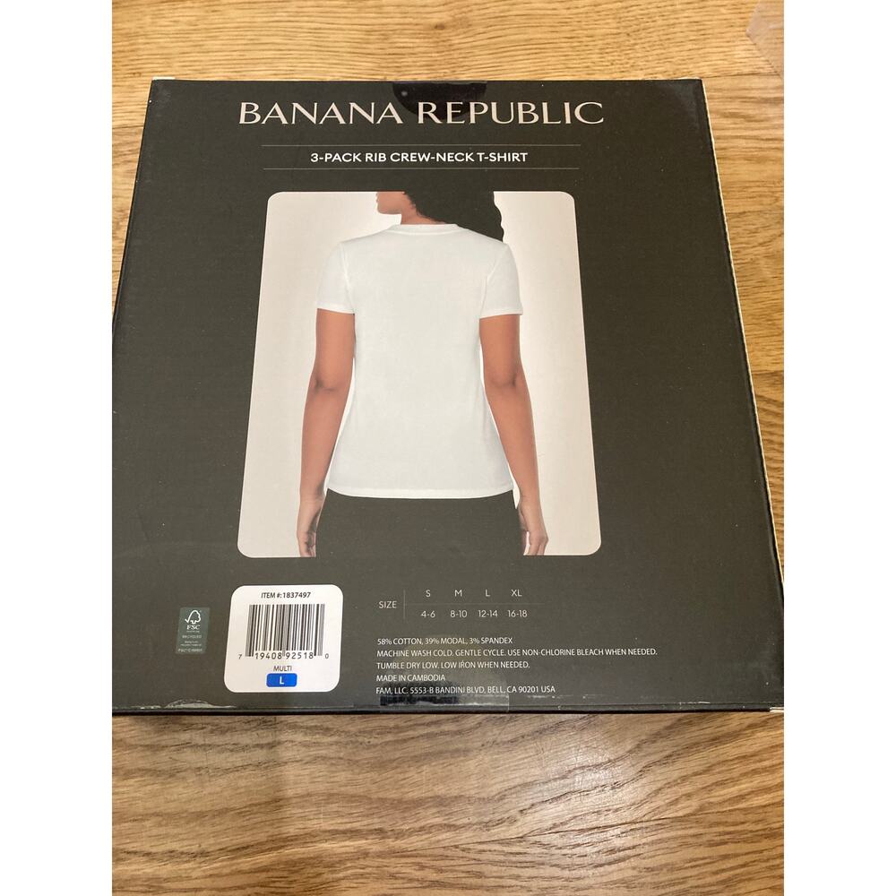 Banana Republic Short Sleeve T-shirt 3 Pack Crewneck NEW size L NWT